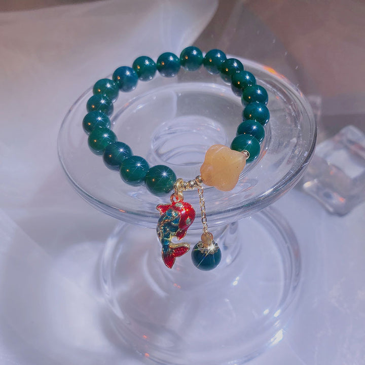Good Luck • Carp Green Agate Bracelet