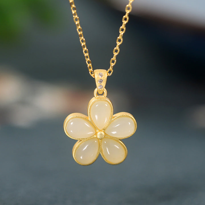 Five Leaf Flower • Jadeite Jade Necklace