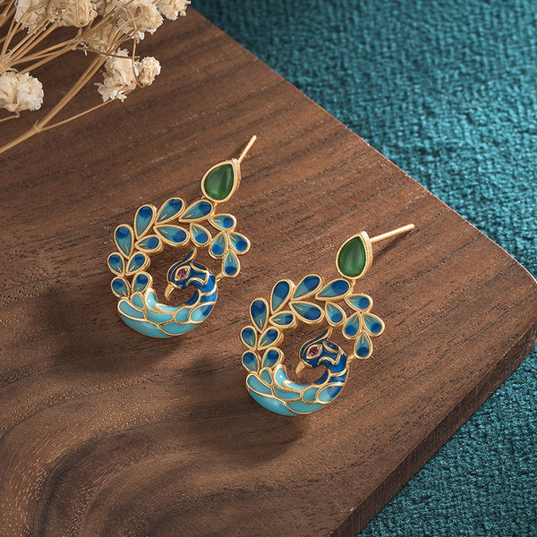 Peacock • Agate earrings
