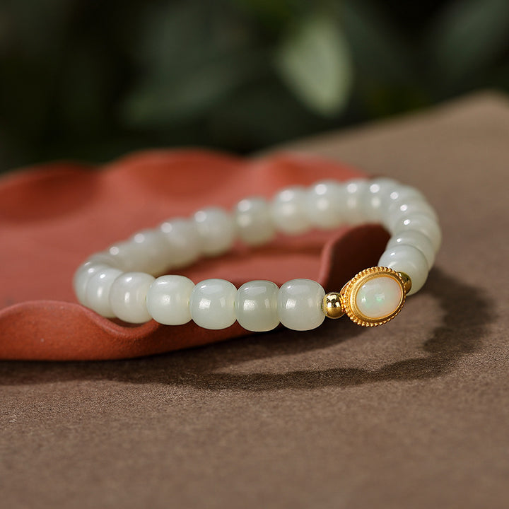Serenity • Natural Emerald Jade stone bracelet
