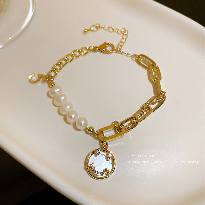 Smiley face • Freshwater pearl bracelet