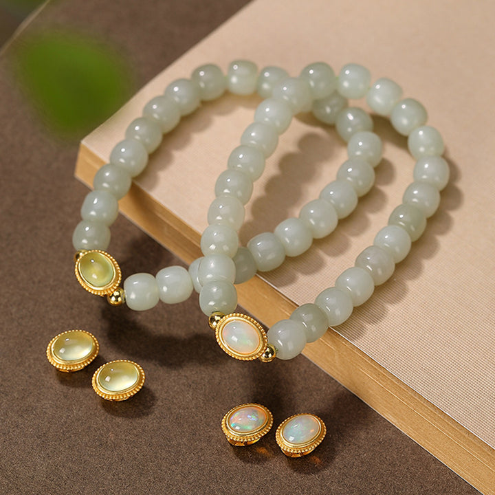 Serenity • Natural Emerald Jade stone bracelet