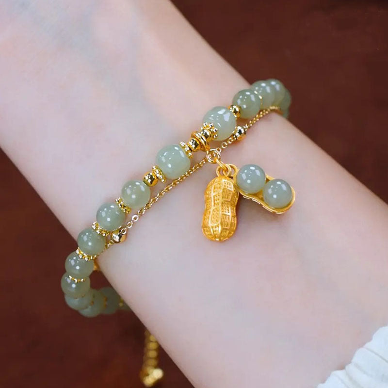Peanut • Emerald Jade stone bracelet – Deegnt