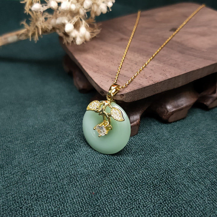Vitality ? Lucky Buckle Emerald Jade stone Necklace