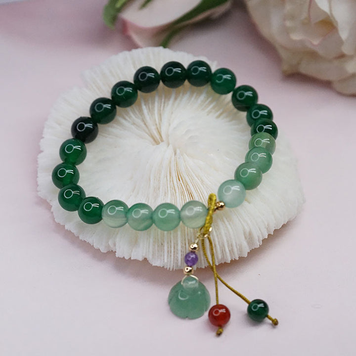 Lotus • Ice Jade and Agate Bracelet