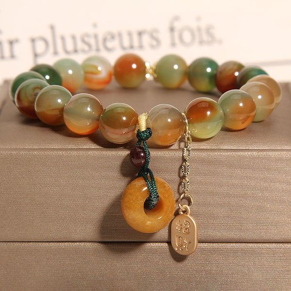 Safety clasp • Natural colorful agate bracelet