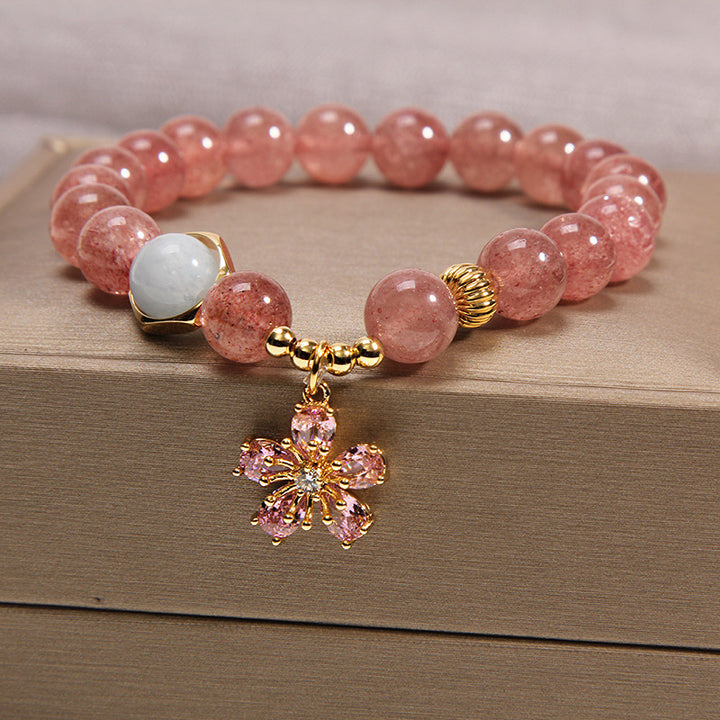 Sun flower • Strawberry Crystal Bracelet