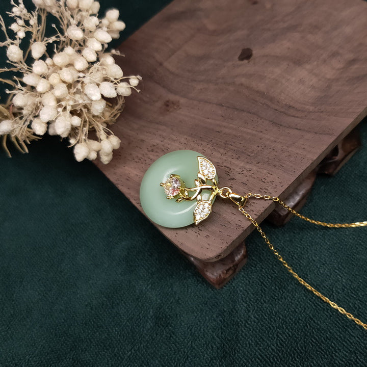 Vitality • Lucky Buckle Emerald Jade stone Necklace